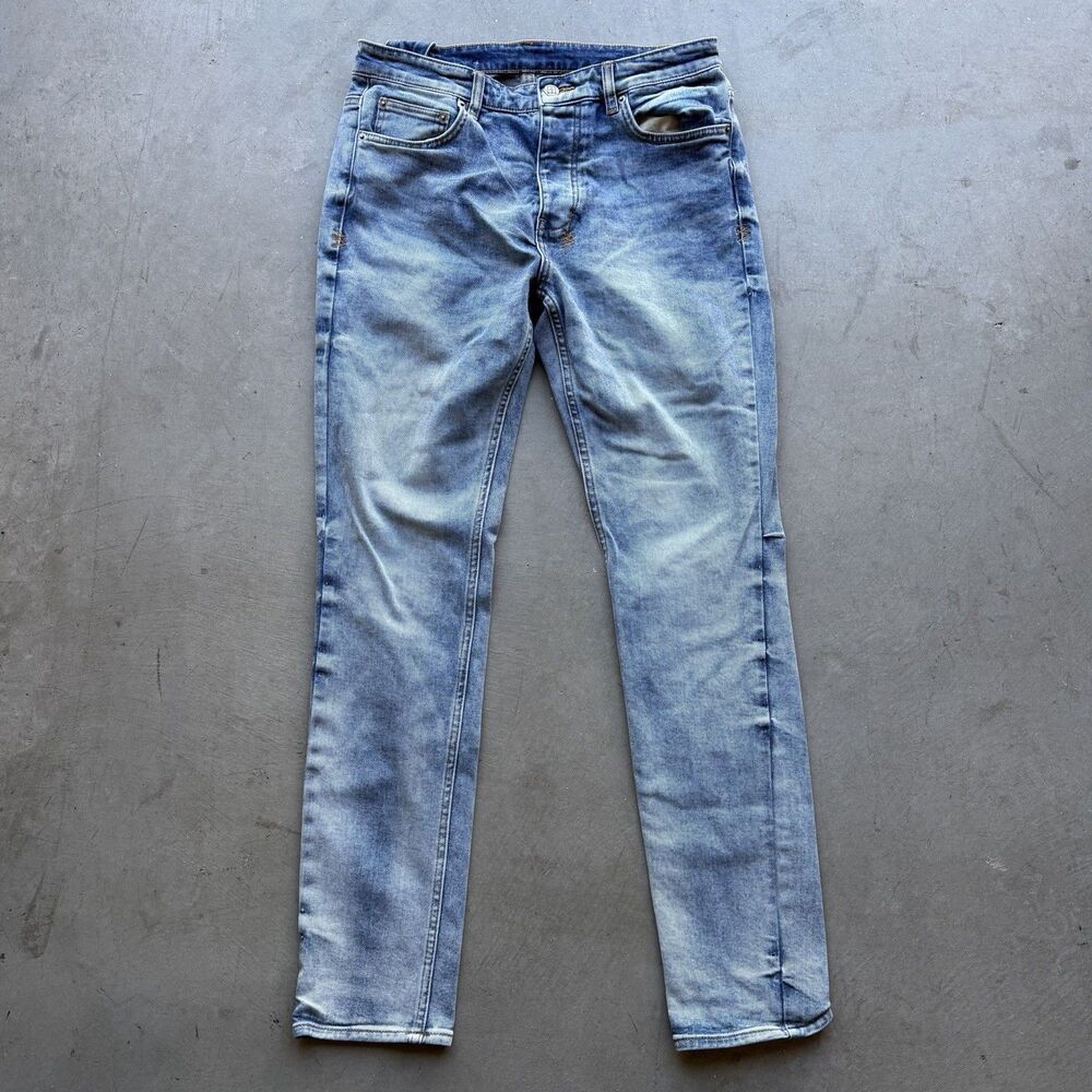 Ksubi Button Fly Jeans Men's 33x32 Pure Dynamite Chitch Streetwear Slim Blue